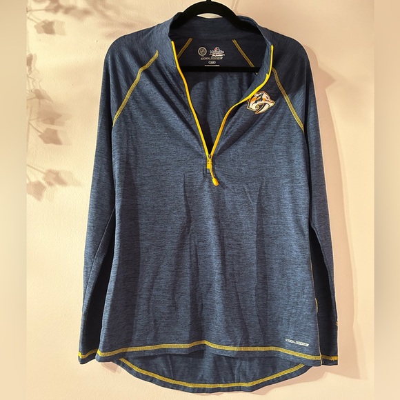 NASHVILLE PREDATORS AUTHENTIC quarter zip jacket. NWOT - Picture 2 of 8
